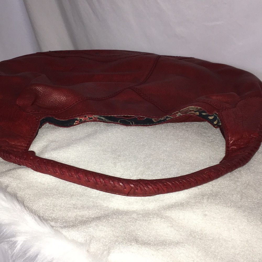 Lucky Brand Leather Hobo Bag Deep Red - Picture 9 of 15